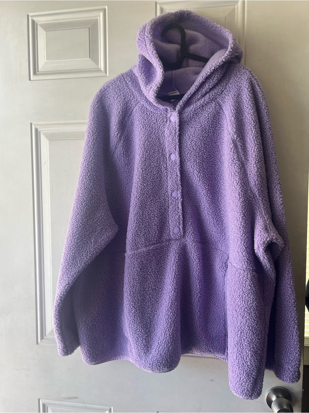 Livi Active Lavender Plush Snap-Front Hooded Pullover